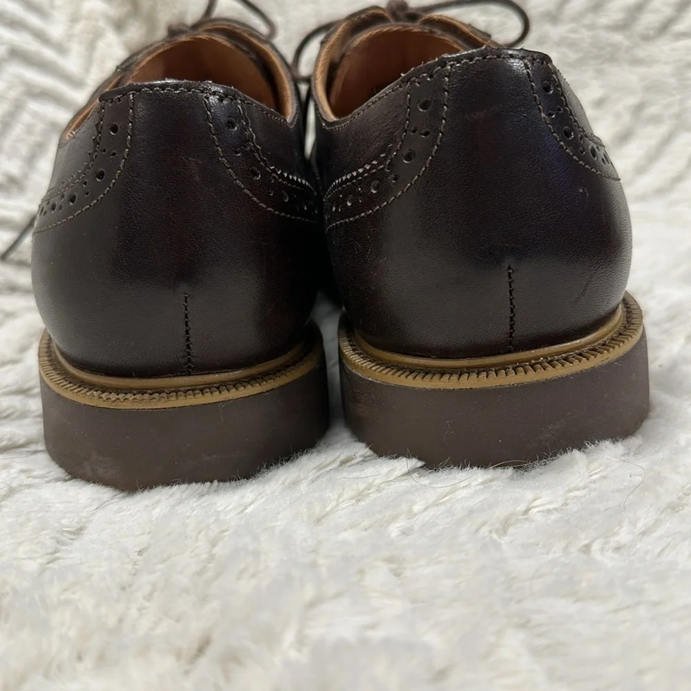 COLE HAAN  GRAND OS OXFORD Dark Brown, Wingtip Oxford Lace Up Shoes, 10.5 M EUC